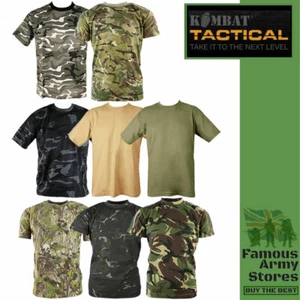 Camo T Shirt Mens Military Camouflage Army Combat Hunting Top Desert BTP DPM UK - Picture 1 of 10