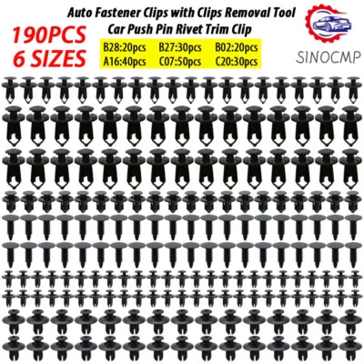 190Pcs Car Clips for Hole Plastic Rivets Retainer Fender Push Pin Fastener Bumpe Foto 1 de 4