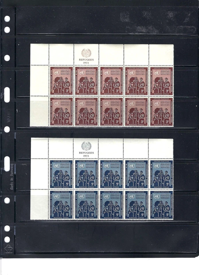 Refugees 1953 edición 10 sin usar, en caja - Scott# 15/16 - MNH - (Cat $6++) (1911) Foto 1 de 1