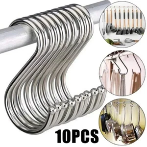 Stainlesss Steel S Hooks Kitchen Meat Pan Utensil Clothes Hanger Hanging - Picture 1 of 9
