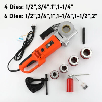 New 110V/220V 2000W/2300W Electric Pipe Threader Pipe Threading Machine 4/6 Dies - Image 1 of 4