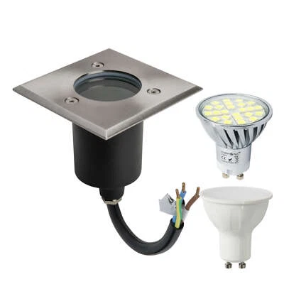 LED Einbau Bodenleuchte Bodenstrahler Bodenspot Wegeleuchte IP67 GU10 Eckig - Bild 1 von 4