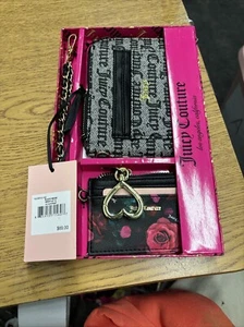 Juicy Couture schwarz Armband und Kartenetui Geschenkset neu im Karton - Bild 1 von 3