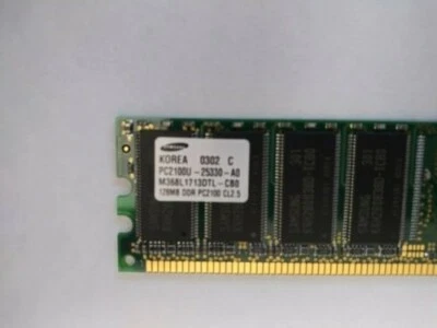 Samsung Korea 0302 C PC2100U 25330 A0 M368L1713DTL CB0 128 MB DDR PC2100 CL2.5 - Image 1 of 3