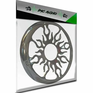 Subwoofer Flamme 10" Universal Subwoofer Lautsprecher Grill Abdeckung Stahl Chrom Oberfläche - Bild 1 von 3