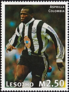 FAUSTINO ASPRILLA Newcastle United Footballer/Football MNH Stamp (2007 Lesotho) - Picture 1 of 1