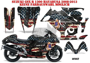 KIT GRÁFICO DE DECORACIÓN DE CARRERAS AMR SUZUKI GSX-R 600/750/1000/1300 GUERRA MUNDIAL 2/2W2 B - Imagen 1 de 9