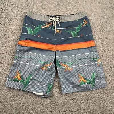 Rip Curl Boardshorts Floral Print Mens Size 32 Gray Beach Surfer Vacation - Image 1 of 4