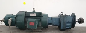RELIANCE INVERTER DUTY MOTOR W/GEAR DRIVE &STEARNS BREAK ASSEMBLY - Picture 1 of 12