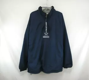 NWT NFL Dallas Cowboys Men's Navy Half Zip Reversible Jacket Size 2XL #VIN327 - Picture 1 of 11