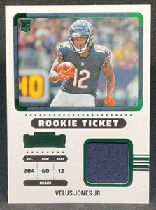 2022 Panini VELUS JONES JR (RC) Bears Green Rookie Ticket Swatch - Bild 1 von 2