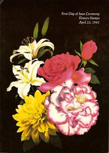 #1876-1879 First Day Ceremony Program 18c Flower Stamps - Picture 1 of 1