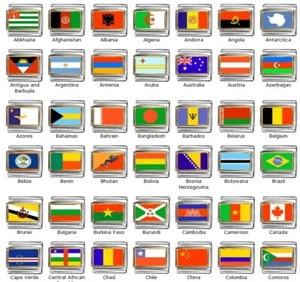 Flagge italienischer Charm - Wählen Sie aus über 200 Ländern & 50 US-Staaten - Armband Charms - Bild 1 von 5