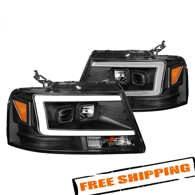 Anzo Black LED U-Bar Projector Headlights for 2004-2008 Ford F-150 Foto 1 de 4