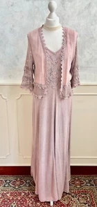 Toskana Altrosa Brautmutter Anlass Kleid Jacke 2-teiliges Outfit 10/12 - Bild 1 von 14