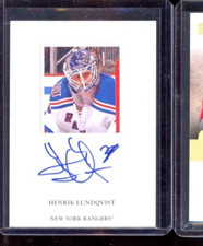 2011-12 SP AUTHENTIC HENRIK LUNDQVIST SIGNATURE STOPPERS AUTO 3/25