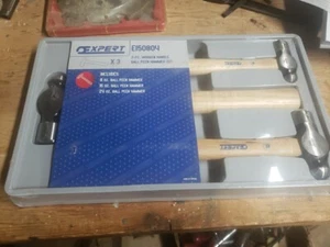 3-PC Expert Mac Tools E150804 Wood-Handled Ball-Peen Hammer Set 24oz. 16oz. 8oz - Picture 1 of 8