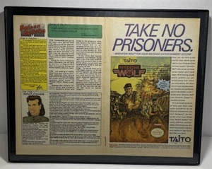 Vintage Comic Wall Art Framed 11”x 14” Bullpen Bulletin & Operation Wolf game - Picture 1 of 5