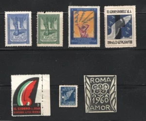 ITALY 1927-1930- 1940 +  TRANSATLANTIC FLIGHT AIRLINE poster stamp  cinderella - Picture 1 of 1