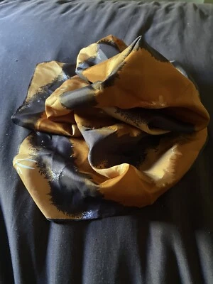 vintage vera silk scarf Orange Dark Blue 26.5” Square - Image 1 of 4