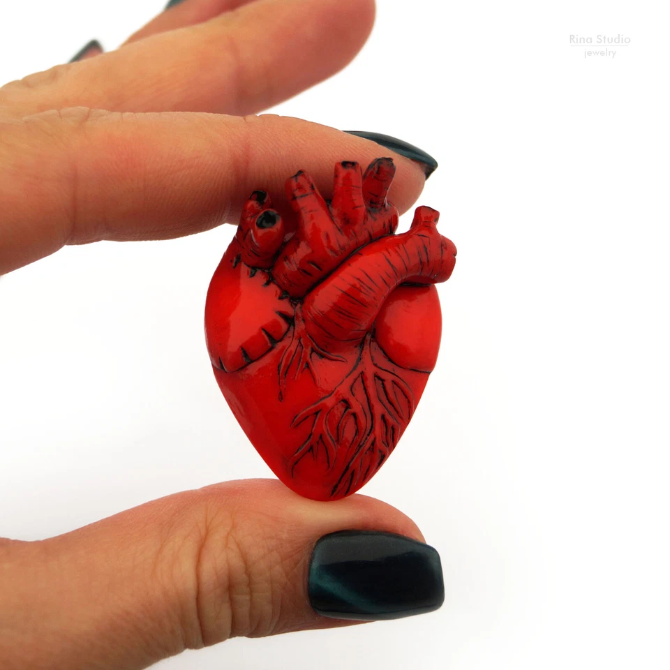 Broche Rojo Pin Corazón Anatómico Regalo Halloween para Enfermera Estudiante de Medicina Anatomía Foto 1 de 4