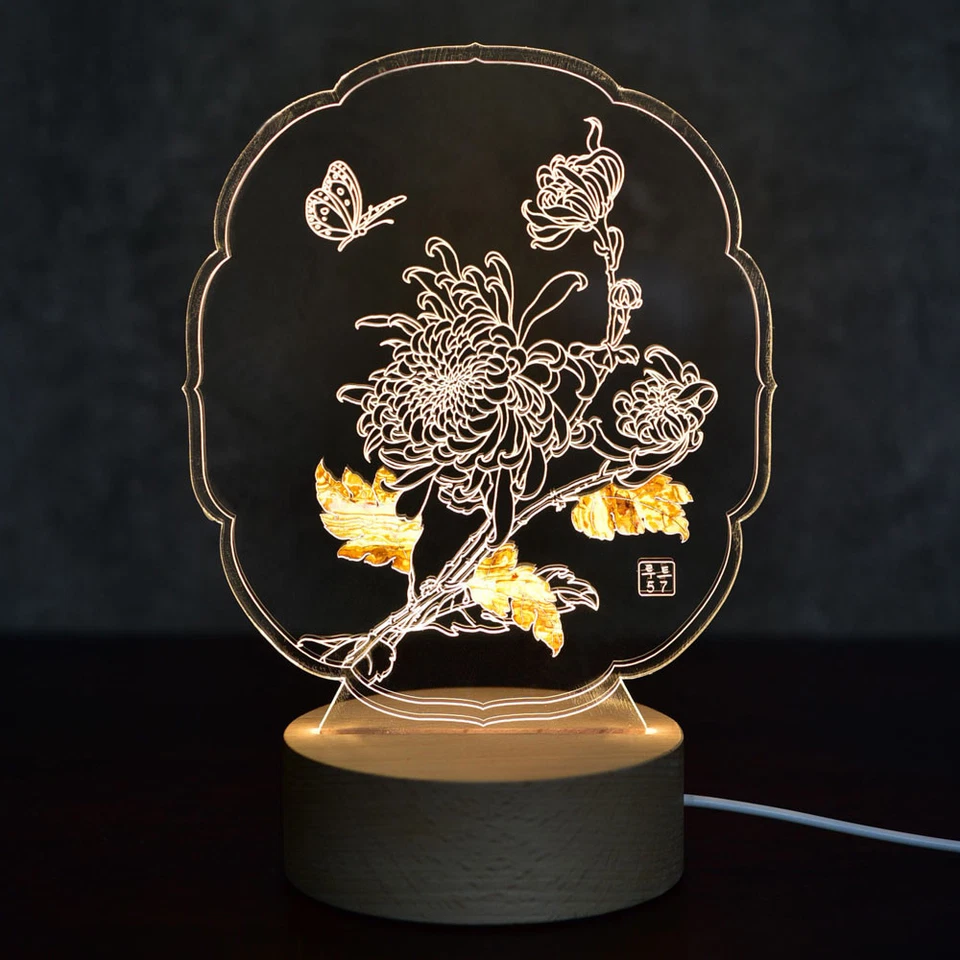 Design LED Handgemachte Bambus Perlmutt Nachttischtlampe Korea Asien Neu Luxus - Bild 1 von 4