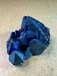 Grappolo di Cristalli Blu Profondo - 0,9 libbre, 3,75 "x2,5" - Possibile Quarzo Aura - Foto 1 di 19