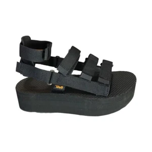 Teva Women's Flatform Universal Mevia Black Platform Sandals 1116810 - Picture 1 of 8