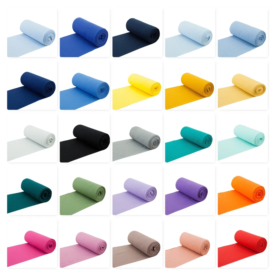 Baumwoll - Bündchen Stoff Schlauchware 100 Farben - Meterware ab 25 x 35/70 cm - Bild 1 von 1