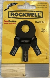 Rockwell RW9252.3 Oscillating Multitool  3/8" x 3/4" Depth 3pc Universal Blad  - Picture 1 of 8