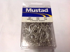 Mustad 34081D 6/0 Large Ring Classic O'Shaughnessy Hook 100 Count - Picture 1 of 4
