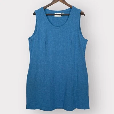 Vestido túnica sin mangas Linea by Louis Dell'Olio talla XL azul costuras de princesa Foto 1 de 4