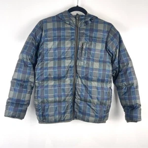 Burton Dryride Plaid Puffer Jacket Hooded Snowboarding Winter Size Medium Kids - Picture 1 of 10