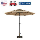 10ft Patio Umbrella With 30 Lb Base Bronze Set Garden Yard Uv Market Table
