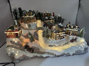 Puleo Fiber Optic Christmas Village Lighted Color Changing Resin Sculpture - Picture 1 of 19