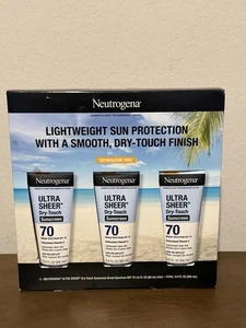 3 PK Neutrogena Ultra Sheer Dry-Touch SPF 70 Sunscreen Lotion 3 Oz Ea EXP 9/27 - Picture 1 of 2