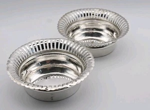 Antique Pair of Solid Silver Bon Bon Candy Trinket Dishes A & J Zimmerman 1914  - Picture 1 of 7