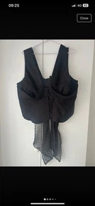 Asos bow mesh lace waistcoat black 18 - Picture 1 of 6