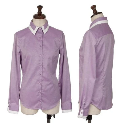 Camisa a rayas sesgadas de algodón NARACAMICIE (K-145074) Foto 1 de 4