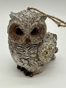 Vintage Schneewittchen Eule Harz Glitzer Weihnachtsschmuck 3" - Bild 1 von 12