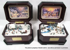 SET 2 Vintage Thomas Kinkade Cherished Christmas Spieluhren Box #2 #4 - wunderschön! - Bild 1 von 8