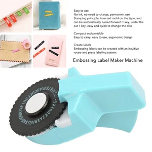 Office Sky Blue Embossing Label Maker Machine With Tapes Handheld 3D Portable - Picture 1 of 12