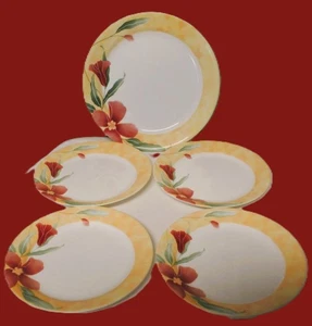 Corelle Pacific Bloom 10 1/4" Essteller & 4 Salat 7 1/4" Teller - Bild 1 von 3