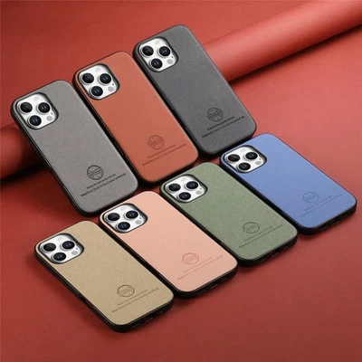 Case for iPhone X XS 16E 11 12 13 14 15 16 ProMax Plus Hybrid Leather Back Cover - Image 1 of 4