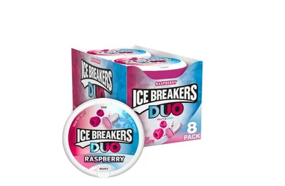 Rompehielos Duo Mentas Sin Azúcar, Frambuesa, 1.3 Onzas (Pack de 8) Foto 1 de 4