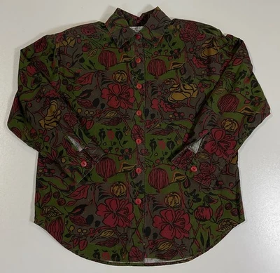 Almohadillas de hombro vintage tono tierra florales abotonadas talla S/M abstractas hippie años 80 Foto 1 de 4