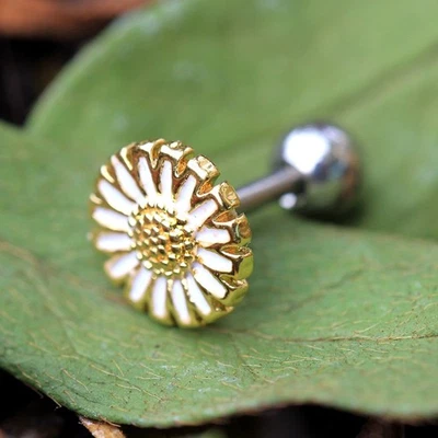Gold Plated Wild Yellow Daisy Cartilage Earring - Image 1 of 3