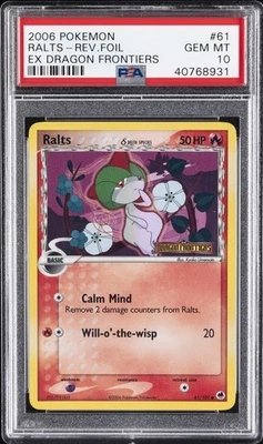2006 POKEMON EX DRAGON FRONTIERS #61 RALTS-REVERSE FOIL PSA 10 - Image 1 of 2