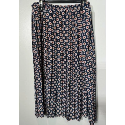 Falda midi vintage Leslie Fay para mujer pequeña 16P estampado medallón plisada Foto 1 de 4