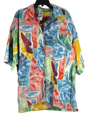 Gotcha VTG 80s Abstract Hawaiian Shirt AOP Men LRG Vaporwave Surf Skate 90s Jams - Image 1 of 4
